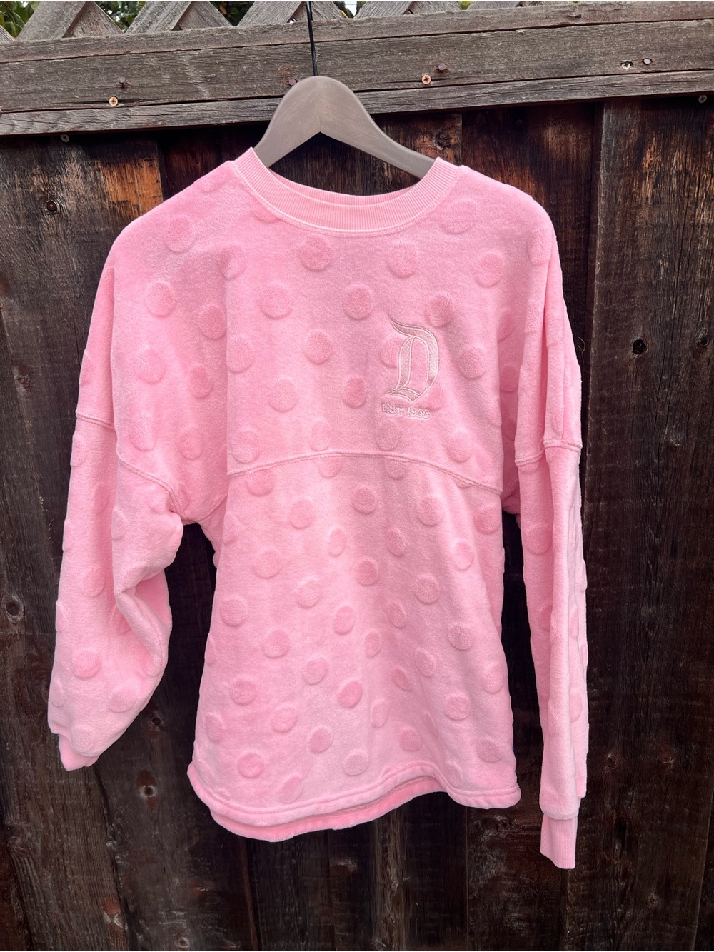 Disney Pink Embossed Dot Crew Neck Sweatshirt for Kids